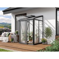 Gewächshaus FLORA 22, BxT: 137 x 132 cm, Anlehngewächshaus mit 16 mm Doppelstegplatten, 1 Fenster, Einfachtür, Gewächshaus Aluminium, Tomatenhaus, Gartenhaus, Treibhaus, gewächshaus günstig, Glashaus Unkategorisiert online kaufen