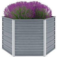 Hochbeet mit Gewächshaus grau Stahl B/H/L: ca. 129x77x129 cm Unkategorisiert online kaufen