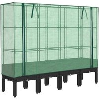 Hochbeet mit Gewächshaus schwarz Polypropylen B/H/L: ca. 40x140x160 cm Unkategorisiert online kaufen