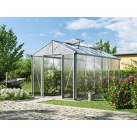 Gewächshaus 222x437 cm, 10 mm, 2 Fenster, Doppeltür, Gewächshaus Aluminium, Tomatenhaus, Gartenhaus, Treibhaus, gewächshaus günstig, Glashaus online kaufen