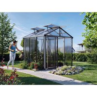 Gewächshaus 235x235 cm, 16 mm, 4 Fenster, Einfachtür, Gewächshaus Aluminium, Tomatenhaus, Gartenhaus, Treibhaus, Gewächshaus günstig, Glashaus online kaufen