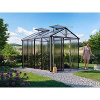 Gewächshaus DIAMAS 235x311 cm, 16 mm, 4 Fenster, Einfachtür, Gewächshaus Aluminium, Tomatenhaus, Gartenhaus, Treibhaus, gewächshaus günstig, Glashaus online kaufen