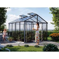 Gewächshaus ASTERIA 311x311 cm,  10 oder 12 mm, 2 Fenster, Doppeltür, Gewächshaus Aluminium, Tomatenhaus, Gartenhaus, Treibhaus, gewächshaus günstig, Glashaus online kaufen