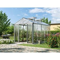 Gewächshaus 222x365 cm, 10 mm, 2 Fenster, Doppeltür, Gewächshaus Aluminium, Tomatenhaus, Gartenhaus, Treibhaus, gewächshaus günstig, Glashaus online kaufen