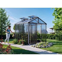 Gewächshaus 235x235cm,  10 oder 12 mm, 2 Fenster, Einfachtür, Gewächshaus Aluminium, Tomatenhaus, Gartenhaus, Treibhaus, gewächshaus günstig, Glashaus online kaufen