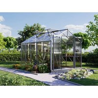 Gewächshaus 225 x 322 cm, 6 oder 8 mm, 2 Fenster, Doppeltür, Gewächshaus Aluminium, Tomatenhaus, Gartenhaus, Treibhaus, Gewächshaus günstig, Glashaus online kaufen