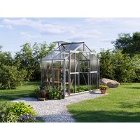 Gewächshaus 259 x 133 cm, 6 oder 8 mm, 1 Fenster, Doppeltür, Gewächshaus Aluminium, Tomatenhaus, Gartenhaus, Treibhaus, Gewächshaus günstig, Glashaus online kaufen
