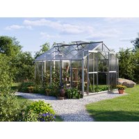 Gewächshaus 259 x 322 cm, 6 oder 8 mm, 2 Fenster, Doppeltür, Gewächshaus Aluminium, Tomatenhaus, Gartenhaus, Treibhaus, Gewächshaus günstig, Glashaus online kaufen