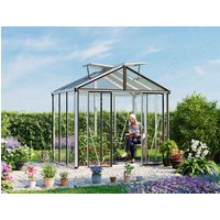 Gewächshaus HERA 263x199 cm, mit ESG Sicherheitsglas 4 mm, 2 Fenster, Doppeltür, Gewächshaus Aluminium, Tomatenhaus, Gartenhaus, Treibhaus, gewächshaus günstig, Glashaus online kaufen