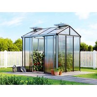 Gewächshaus COMPACT 199 x 263 cm, mit 10 oder 16 mm Doppelstegplatten, 2 Fenster, Einfachtür, Gewächshaus Aluminium, Tomatenhaus, Gartenhaus, Treibhaus, gewächshaus günstig, Glashaus online kaufen