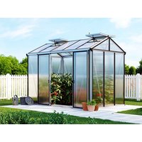 Gewächshaus COMPACT 199 x 324 cm, mit 10 oder 16 mm Doppelstegplatten, 3 Fenster, Einfachtür, Gewächshaus Aluminium, Tomatenhaus, Gartenhaus, Treibhaus, gewächshaus günstig, Glashaus online kaufen