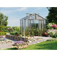 Gewächshaus HERA 2 263x138 cm, mit 16 mm Doppelstegplatten, 2 Fenster, Doppeltür, Gewächshaus Aluminium, Tomatenhaus, Gartenhaus, Treibhaus, Gewächshaus günstig, Glashaus online kaufen