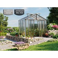 Gewächshaus HERA 3 263x199 cm, mit 16 mm Doppelstegplatten, 2 Fenster, Doppeltür, Gewächshaus Aluminium, Tomatenhaus, Gartenhaus, Treibhaus, Gewächshaus günstig, Glashaus online kaufen