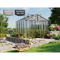 Gewächshaus HERA 5 263x325 cm, mit 16 mm Doppelstegplatten, 3 Fenster, Doppeltür, Gewächshaus Aluminium, Tomatenhaus, Gartenhaus, Treibhaus, Gewächshaus günstig, Glashaus online kaufen