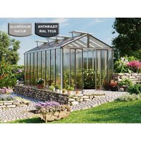 Gewächshaus HERA 9 263x575 cm, mit 16 mm Doppelstegplatten, 5 Fenster, Doppeltür, Gewächshaus Aluminium, Tomatenhaus, Gartenhaus, Treibhaus, Gewächshaus günstig, Glashaus online kaufen