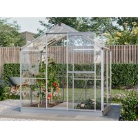 Gewächshaus Opal 192x131 cm, 4 mm ESG - Sicherheitsglas, 1 Fenster, Einfachtür, Gewächshaus Aluminium, Tomatenhaus, Gartenhaus, Treibhaus, Gewächshaus günstig, Glashaus online kaufen