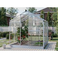 Gewächshaus Opal 192x192 cm, 4 mm ESG - Sicherheitsglas, 1 Fenster, Einfachtür, Gewächshaus Aluminium, Tomatenhaus, Gartenhaus, Treibhaus, Gewächshaus günstig, Glashaus online kaufen