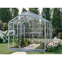 Gewächshaus Opal 192x259 cm, 4 mm ESG - Sicherheitsglas, 2 Fenster, Einfachtür, Gewächshaus Aluminium, Tomatenhaus, Gartenhaus, Treibhaus, Gewächshaus günstig, Glashaus online kaufen