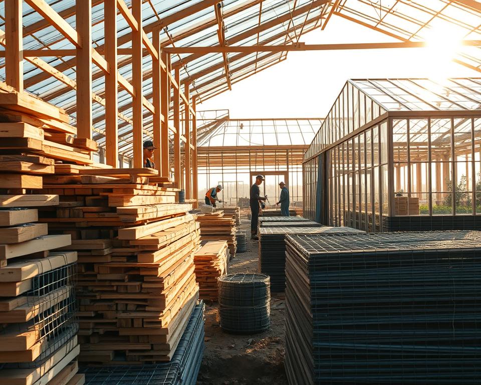 Baumaterialien Gewächshaus Konstruktion