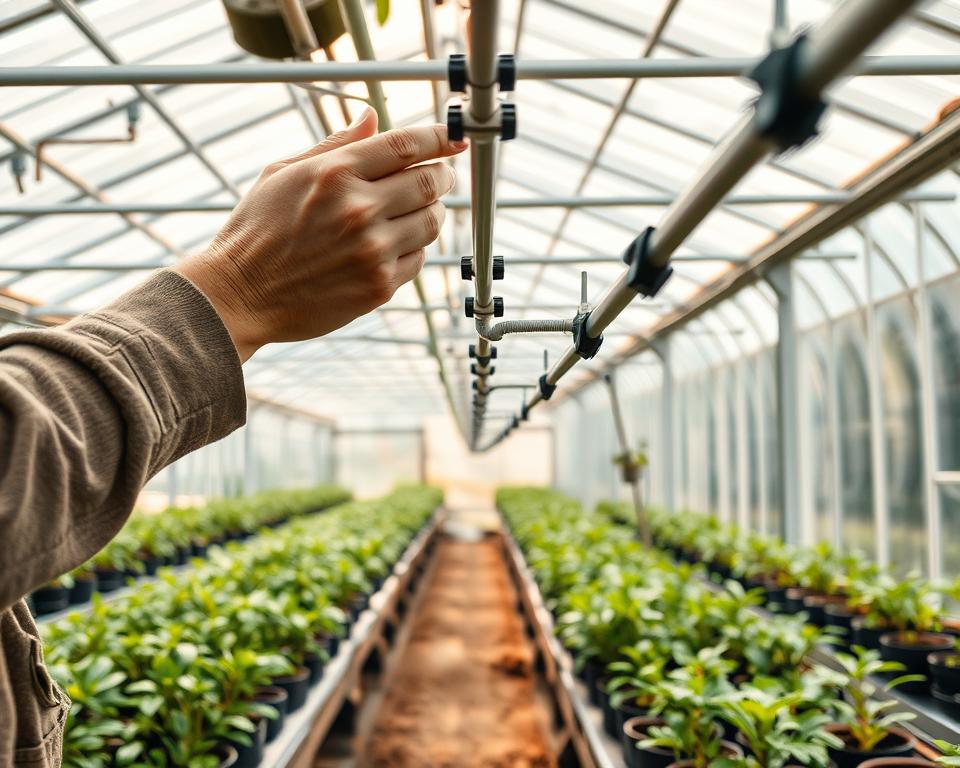 Bewässerungssystem reinigen im Gewächshaus