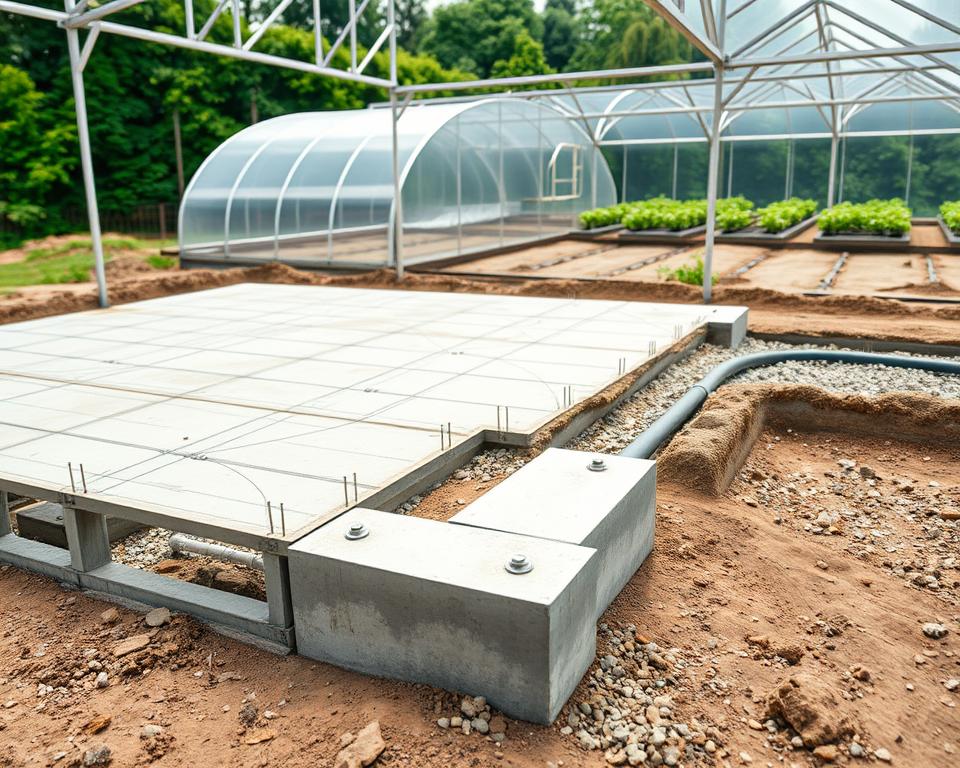 Gewächshausfundament Planung