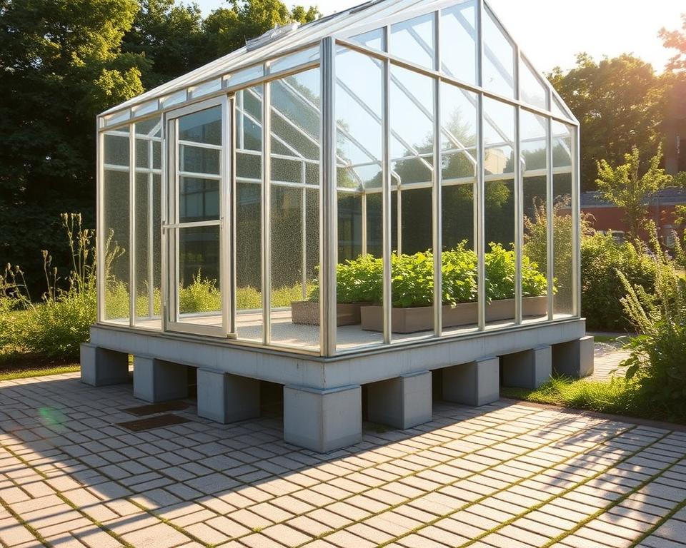 Punktfundamente für Gewächshaus