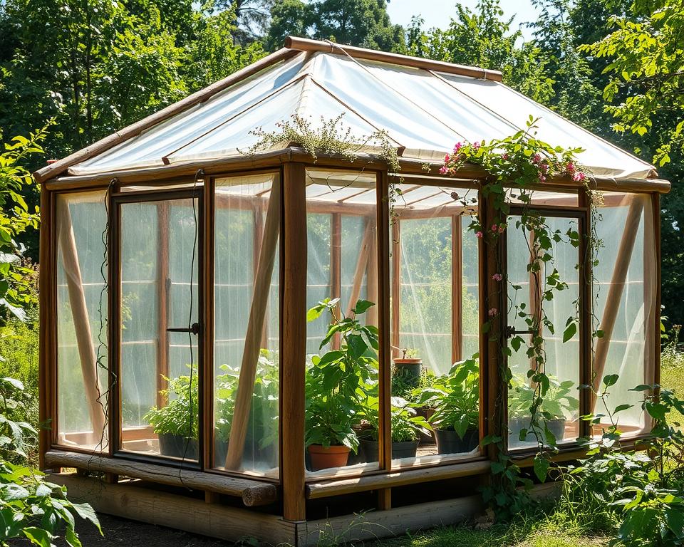 DIY-Gewächshaus aus recycelten Materialien