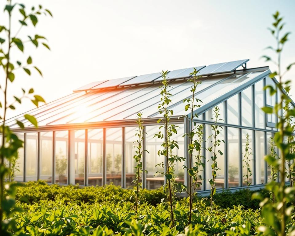 Energieeffizientes Gewächshaus Solaranlage