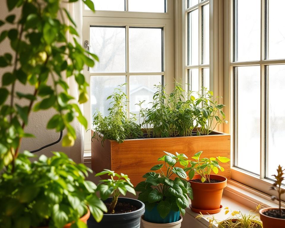 Fensterbankgewächshaus Einrichtung