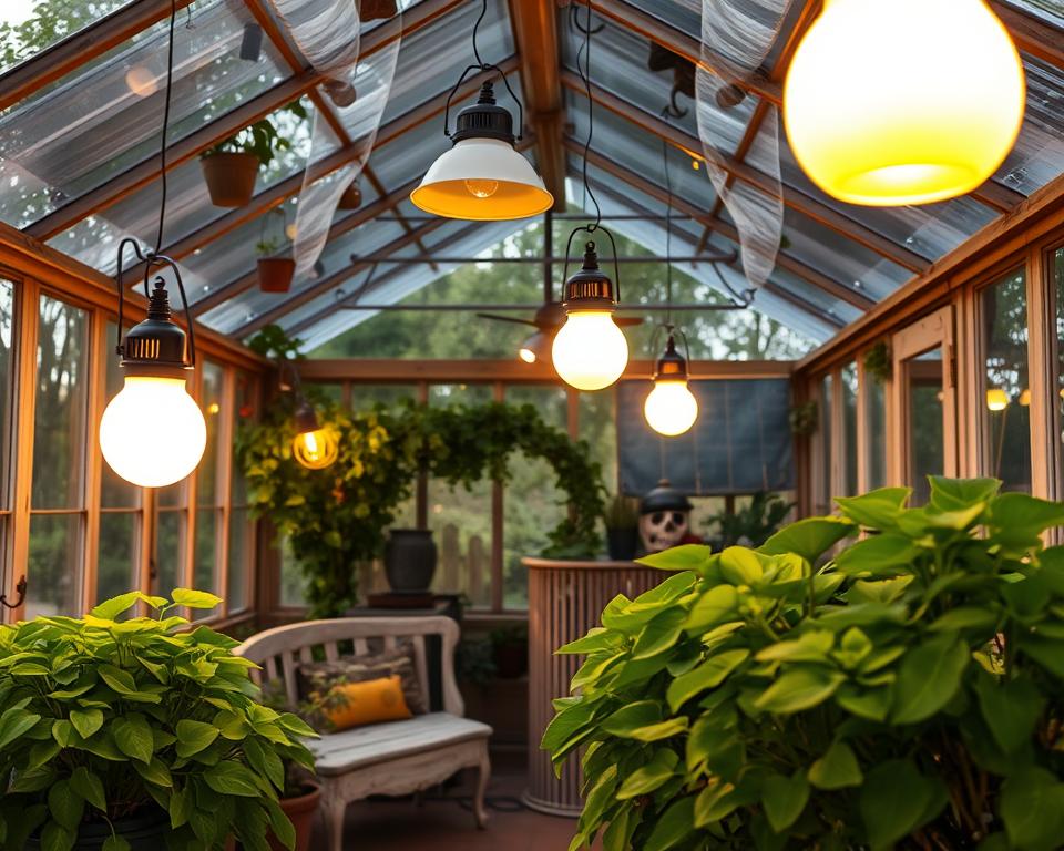 Gewächshausbeleuchtung mit Solarlampen Gewächshausbeleuchtung mit Solarlampen