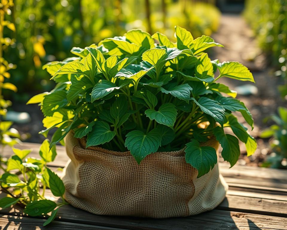 Kartoffelpflege im Pflanzsack