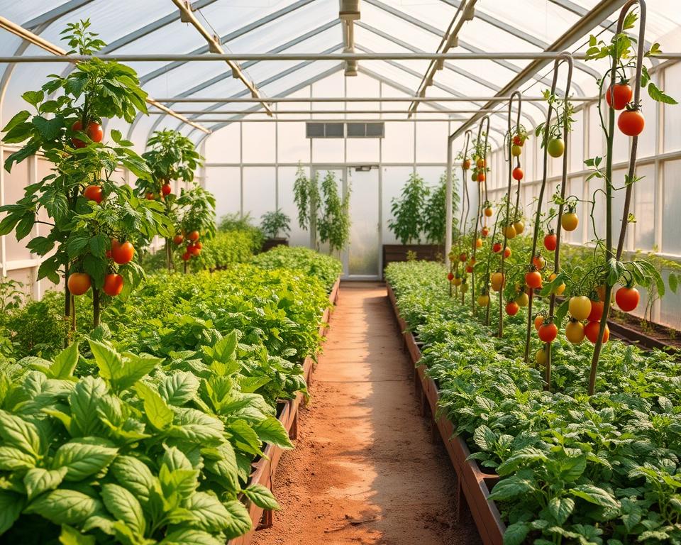 Saisonaler Anbauplan im Gewächshaus