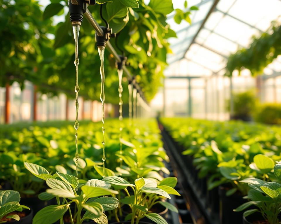 Tropfbewässerung im Gewächshaus