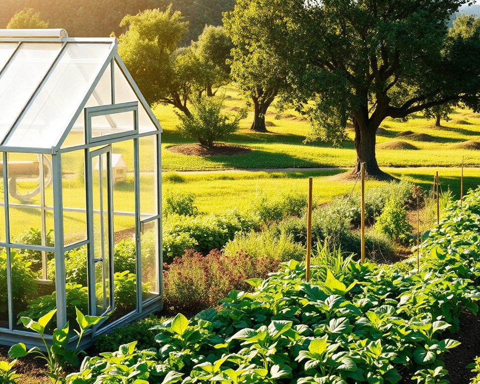 Gewächshaus Positionierung im Garten