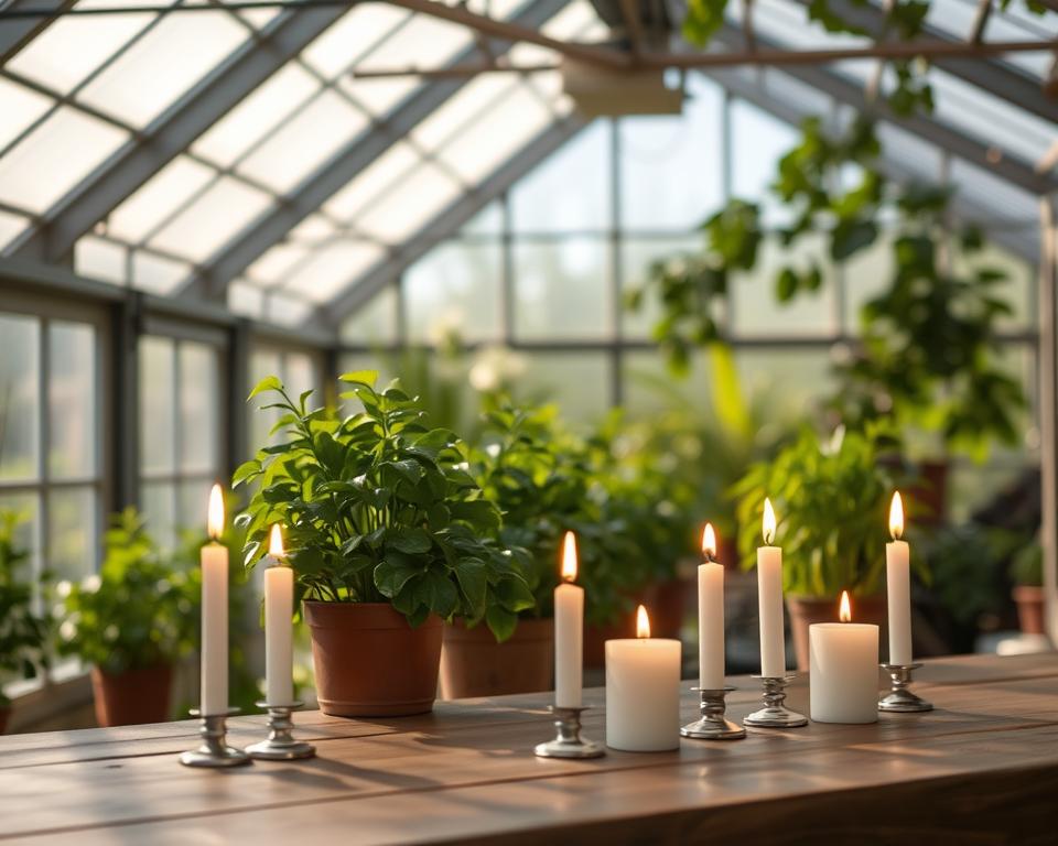 Gewächshaussicherheit Kerzenplatzierung