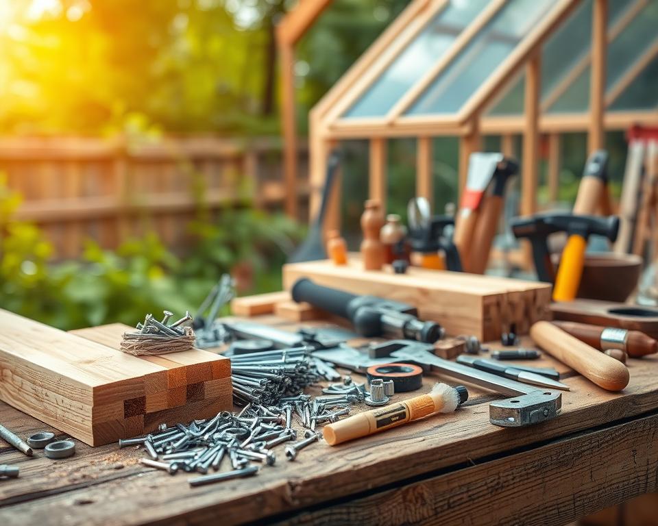 Materialien für Holzgewächshaus Materialien für Holzgewächshaus