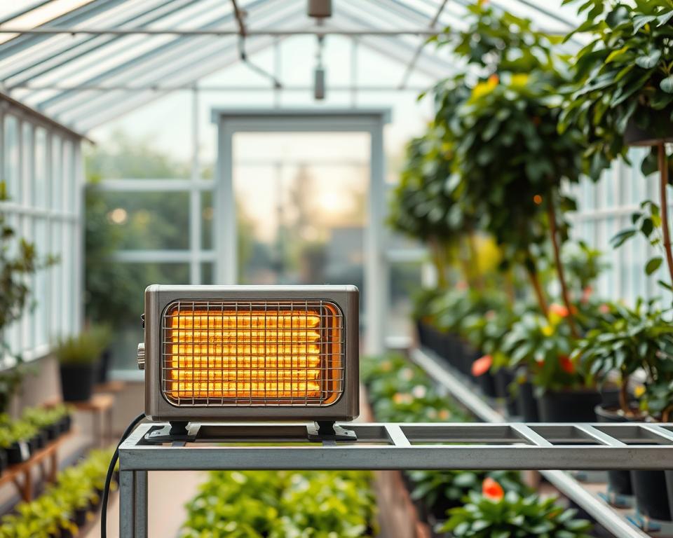 Moderne Gewächshausheizung