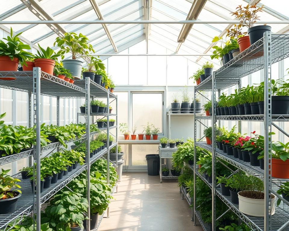 Regalsysteme im Gewächshaus