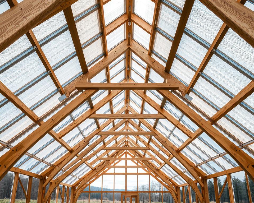 Walipini Dachkonstruktion und Verglasung