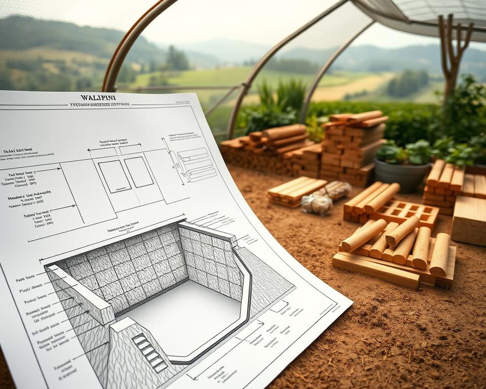 Walipini Gewächshaus Materialplanung