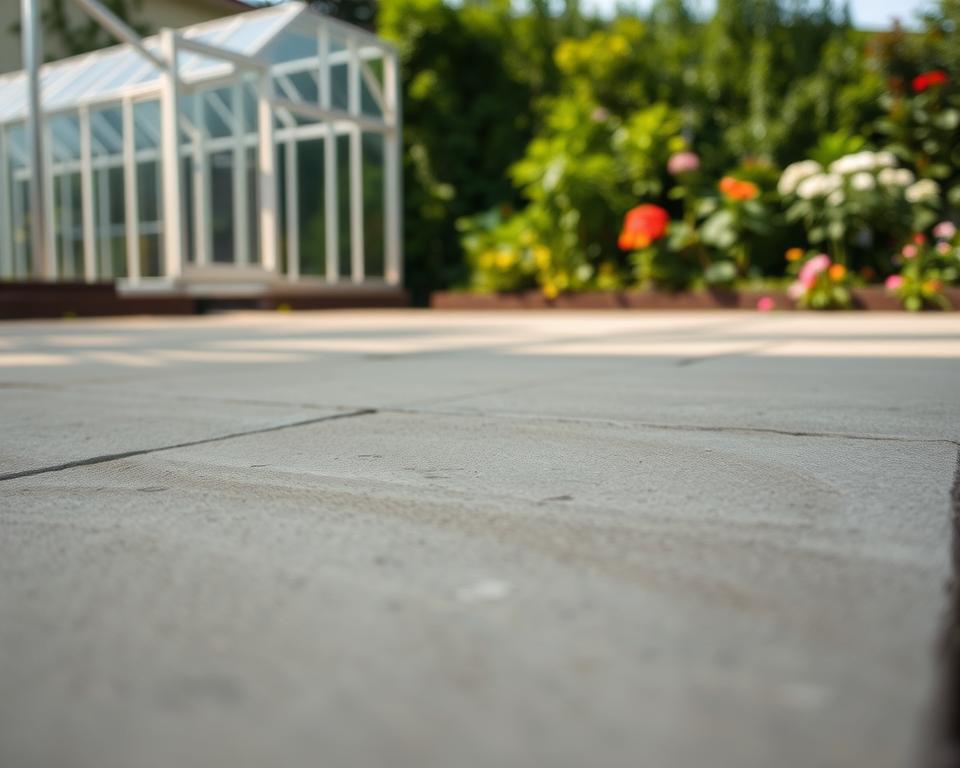 Betonplatte für Gewächshaus