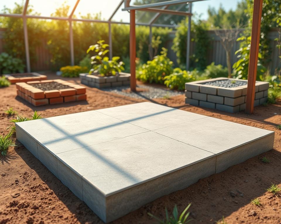 Fundamentarten für Gewächshaus