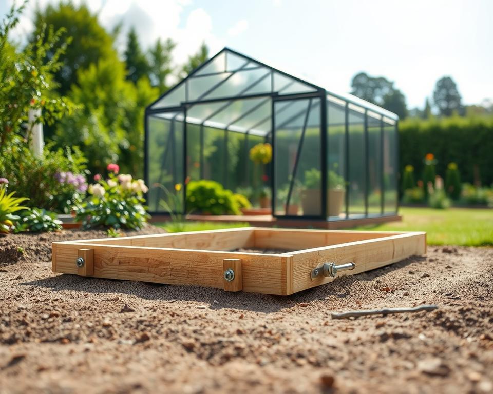 Fundamentsockel für Gewächshaus