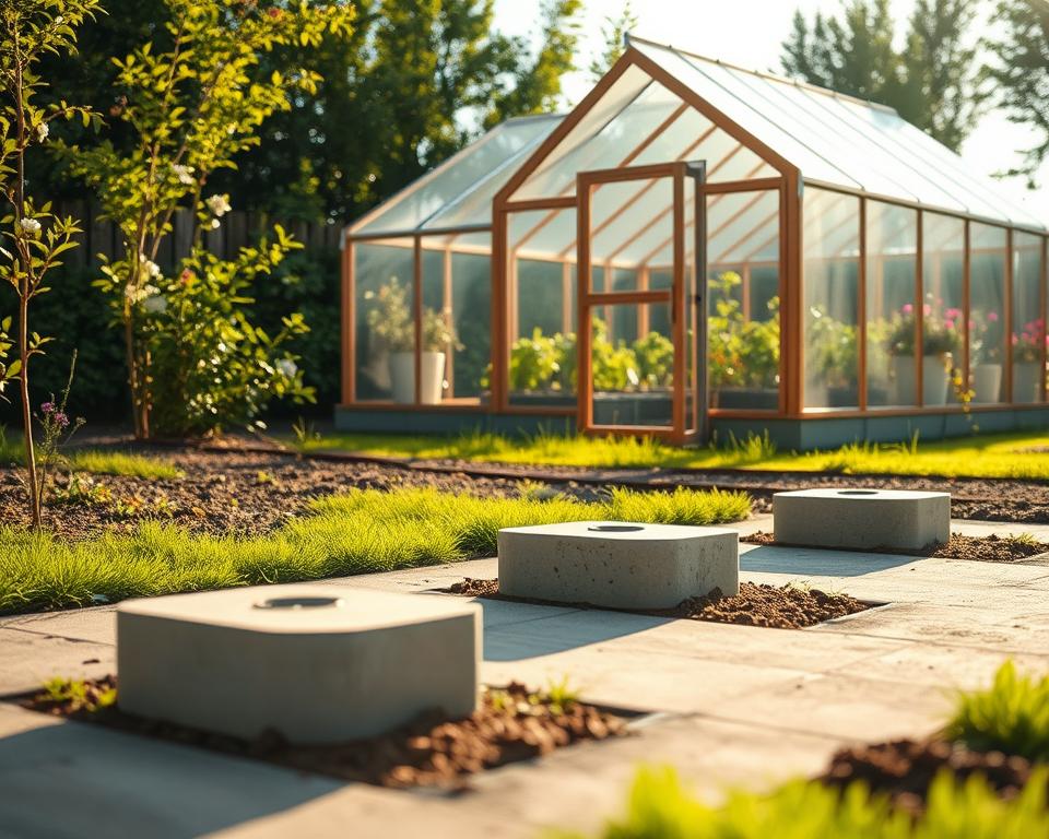 Punktfundament für Gewächshaus