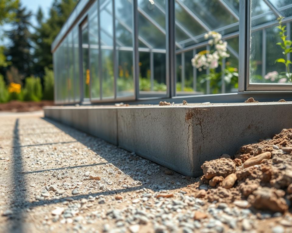 Streifenfundament für Gewächshaus