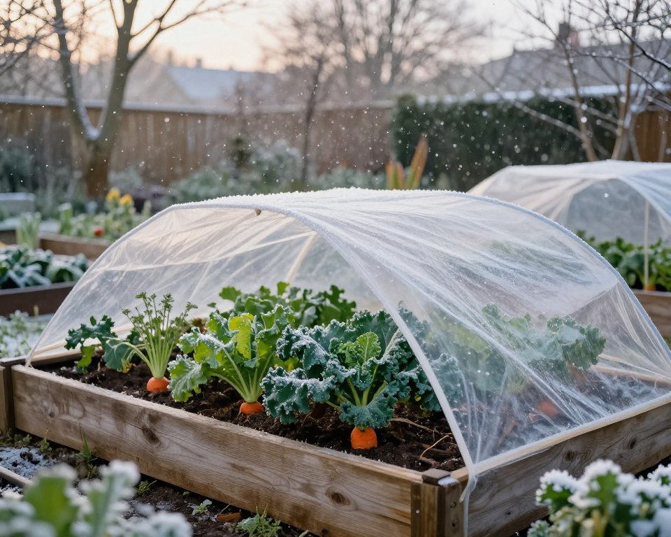 Frühbeetaufsatz Hochbeet als Frostschutz für Wintergemüse