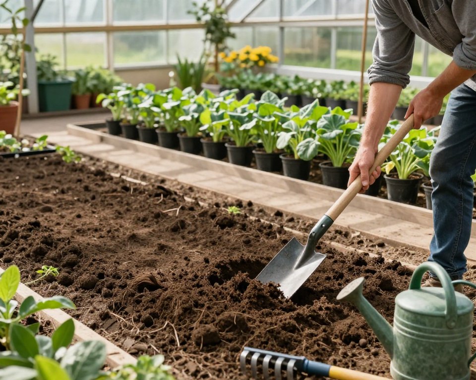 Gewächshausboden vorbereiten Gewächshausboden vorbereiten