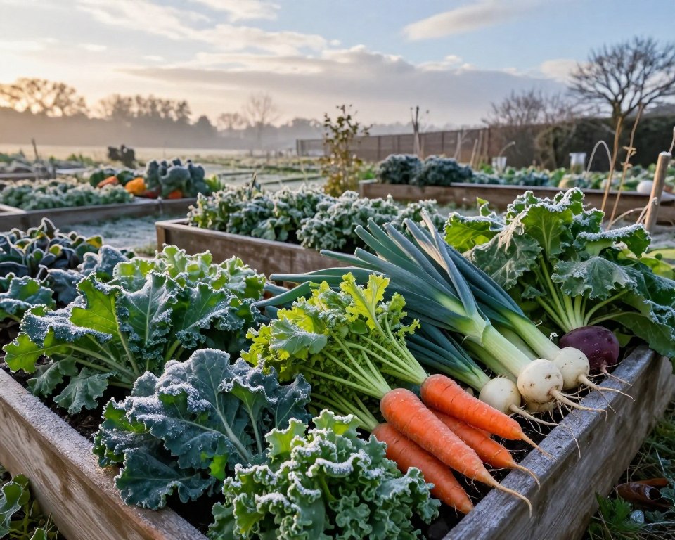 regionales Wintergemüse aus dem Hochbeet
