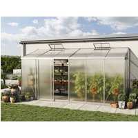Anlehngewächshaus 439x148 cm, 10 mm, Gewächshaus, Anbaugewächshaus, tomatengewächshaus, tomatenhaus
