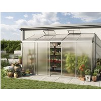 Anlehngewächshaus 369x148 cm, 10 mm, Gewächshaus, Anbaugewächshaus, tomatengewächshaus, tomatenhaus